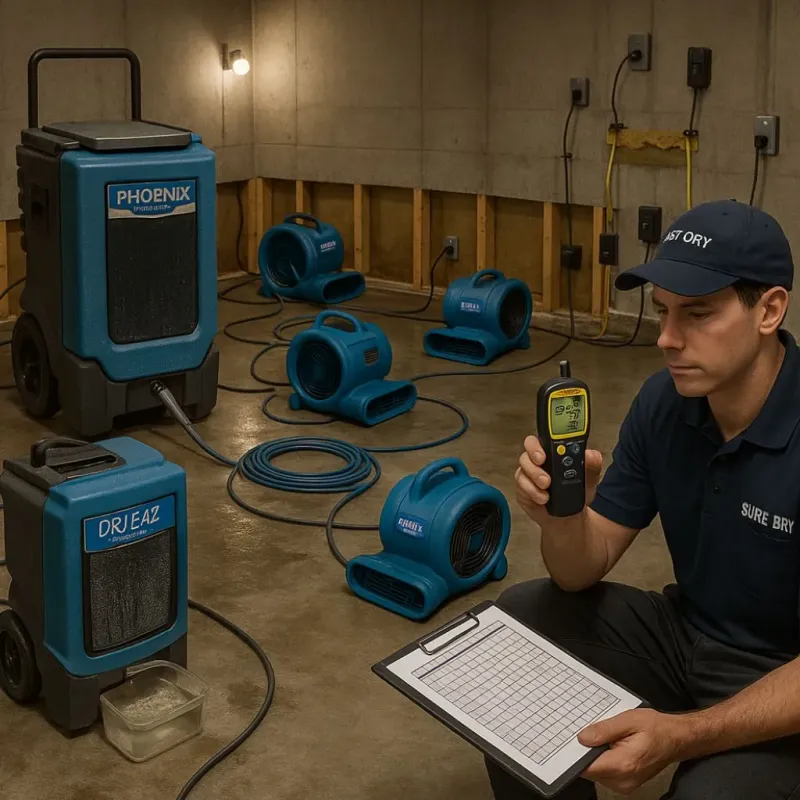 Structural Drying and Dehumidification process in Cupertino, CA